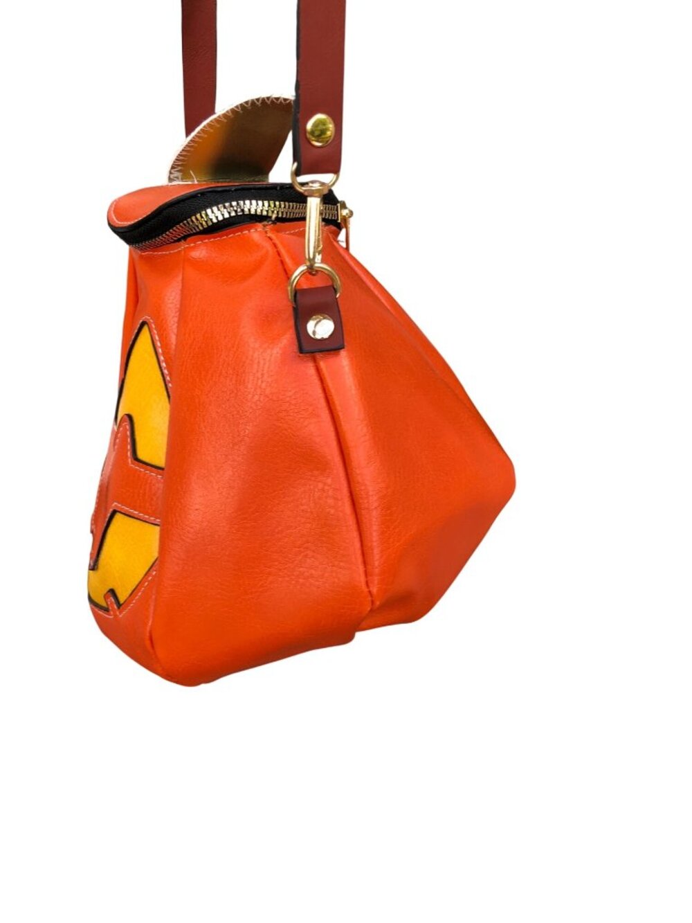 Mesa Dreams Pumpkin Crossbody Bag Faux Leather Adjtbl Strap Halloween Orange Yel - Picture 7 of 10